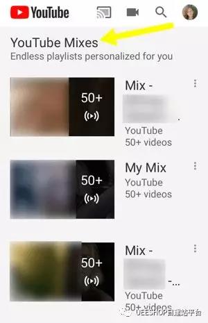 YouTube推荐播放列表
